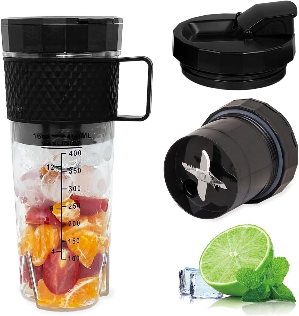 Portable Blender, Yidata Personal 16 Oz Rechargable Smooth with Ultra-sharp Blades Handheld Blender for Travel, Office & Sports (Black