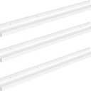 HOOBRO Floating Shelves, Wall Shelf Set of 3, 47.2 Inches Hanging Shelf with Raised Edge and Invisible Brackets, for Bathroom, Bedroom, Kitchen, Office, Living Room Decor, White WT92BJ01
