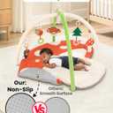 Upgrade Thickened Baby Play Gym, Extra Large Activity Mat, Machine Washable Playmat, Tummy Time Mat with Detachable Toys for Motor Skills, Non-Slip Bottom, Mushroom