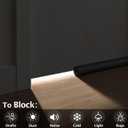 MAXTID Large Door Draft Stopper for Bottom of Doors 36 Under Door Sweep Noise Blocker Black Gap Stoppers Adjustable Doors Seal Sweep Guard Draft, Window Breeze Stoppers, Home Essentials Gadgets