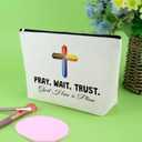 Christian Religious Makeup Bag Inspirational Scripture Gifts for Prayer Friend Sister Cosmetic Bag Bible Verses Gifts Christmas Birthday Present for Women Friendship Faith Mothers Day Travel Pouch