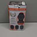 Baker's Friend 4 in 1 Mini Waffle Maker with Removable Plates, Set Includes Mini Pancake, Donut, Heart Shape Waffle Makers, Compact Size, Recipe Included, Red