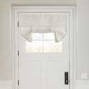 RYB HOME Linen Blend Small Window Curtains for Classroom Kitchen Clinic Cafe Basement Easy Installed Door Window Curtain Privacy, 1 Panel, W 24 x L 38 inches, Linen