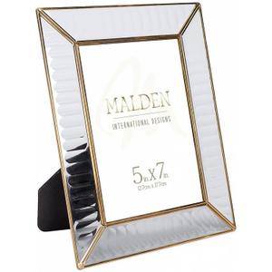 ASIN HOLDER - 5X7 RIBBED GLASS W/GOLD METAL