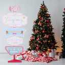 Thyle 5.3 Feet Christmas Candyland Cardboard Cutout Stand Up Life Size Candy Cane Lollipop Land Yard Signs Party Decoration Photo Props Backdrop Standup for Christmas Party Decor