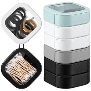 Kathfly  5 Pcs Hair Tie Container Dispenser Organizer Hair Tie Holder Travel Portable Bobby Pin Holder Cotton Swabs Dispenser Women Bathroom Storage Accessory Travel Essentials(Neutral Colors)