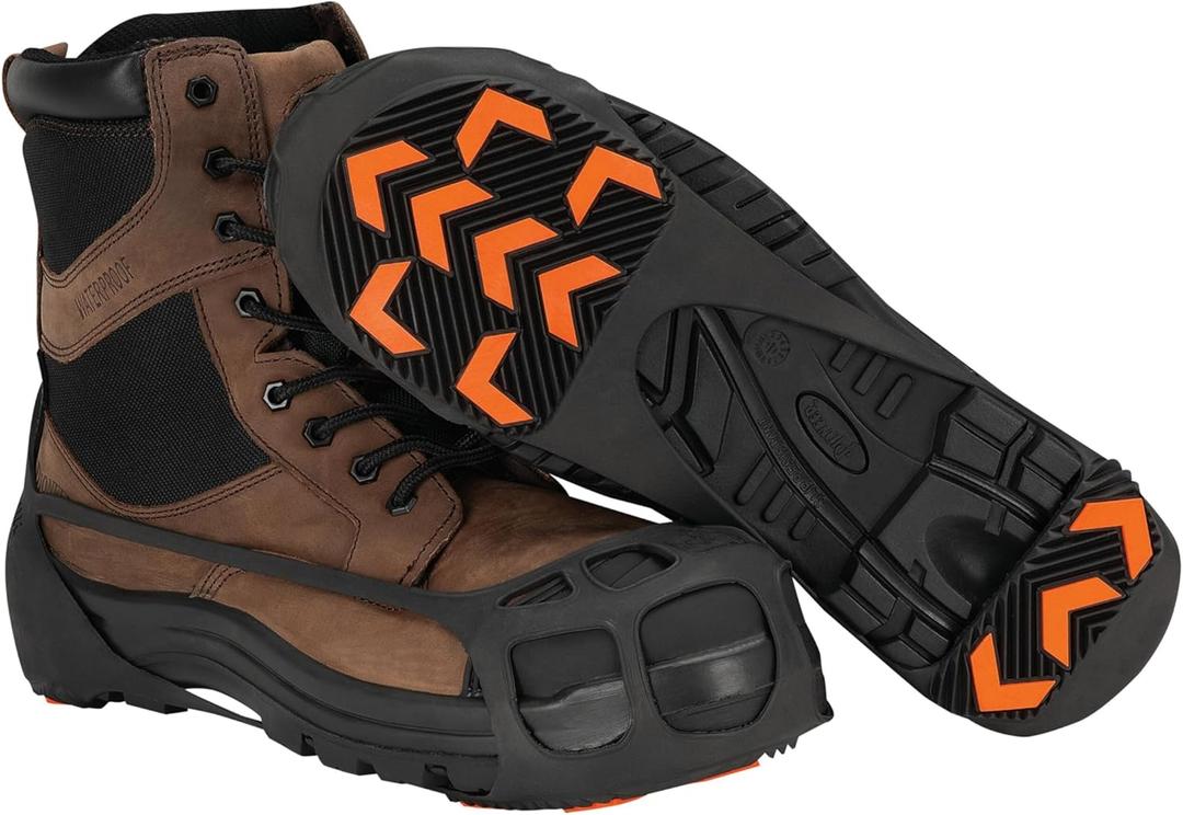 Due North GripPro Spikeless Footwear Traction Aids for Men and Women - for Ice and Snow - Lightweight Full-Foot Rubber Tread (Small-Medium)