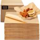 Sieral 5000 Sheets Checkered Deli Paper Sheets 12 x 12 Inch, Food Basket Liners and Sandwich Wrapping Wax Papers Grease Resistant for Restaurants, Burgers, Food Trucks and Parties(Kraft Paper Color), approx. 29.3 x 29.3 cm/ 12 x 12 inches