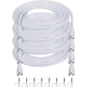 SinLoon UL-LP Certification T5 T8 LED Lamp Connecting Wire for Ceiling Lights - Daylight Integrated Tube Cable Linkable Cords for Lamp Holder Socket Fittings (9.8FT/3M, 4-Pack)