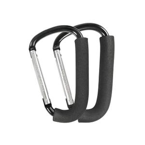 Stroller Hooks, 6.3" Large Stroller Clip, 2 Pack Stroller Hooks for Hanging Bags and Shopping, Stroller Accessories for Mommy, Large Carabiner