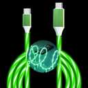 USB C to USB C Cable 3A Light Up C to C Cable LED C to Type C Fast Charging Cord for Samsung Galaxy S23 S22 S21 S20 Ultra, i-Phone 15 Pro Max Plus, iPad mini Pro Air(3.3FT,Green)