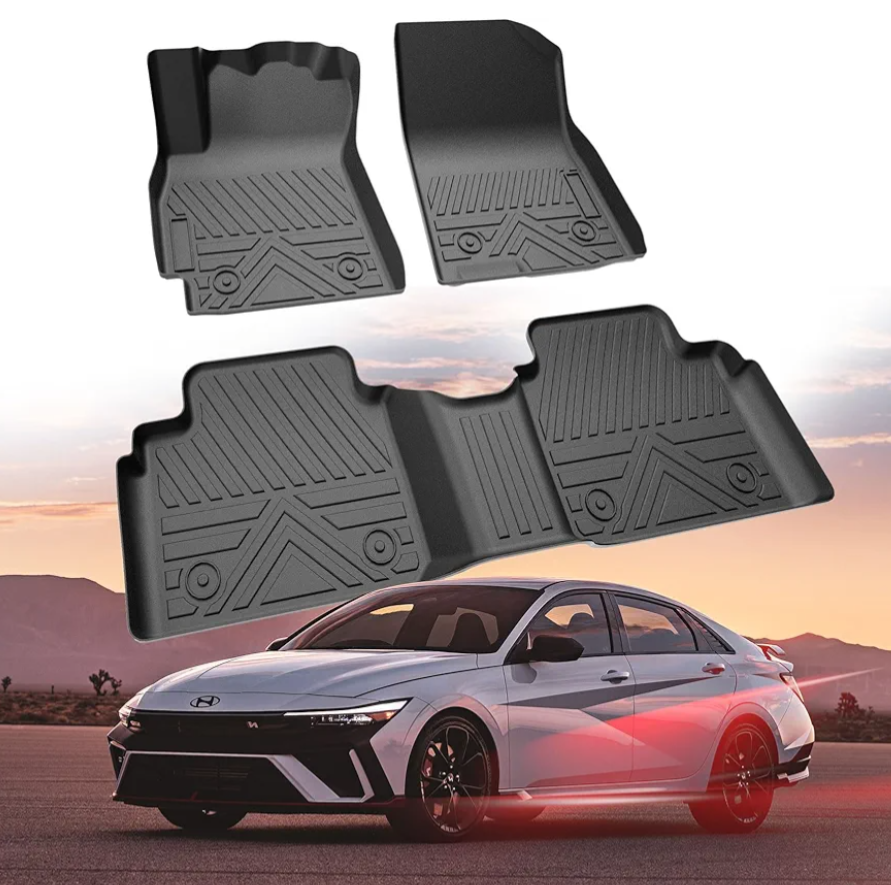 Floor Mats for Hyundai Elantra 2021-2026 (Not for Hybrid) & Hyundai Elantra N 2022-2025, All Weather Protection TPE Car Mats Custom Car Liners Accessories, Front & 2nd Row Floor Liners Set Floor Mats for Hyundai Elantra 2021-2026 (Not for Hybrid) & Hyundai Elantra N 2022-2025, All Weather Protection TPE Car Mats Custom Car Liners Accessories, Front & 2nd Row Floor Liners Set