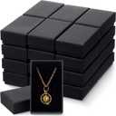 Batiyeer 36 Pcs Cardboard Jewelry Gift Boxes Jewelry Boxes Packaging Small Earring Gift Box with Lids for Necklace Ring(Black,3.2 x 2 x 1 Inch)