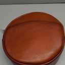 COOLCY Leather Crossbody Bags,Circle Purse Shoulder Bag, Fashion Round Handbag for Travel,Valentine's Gift for Women (Brown)