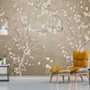 Plum Blossom Flower Bird Chinoiserie wall Mural Wallpaper for Bedroom 137" x 100"(Not Peel and Stick)