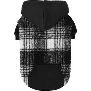 PUPTECK Dog Hoodie Puppy Sweatshirt Warm Dog Sweater Winter Clothes Cold Weather Coats for Small Medium Large Dogs, Black, XS