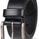Amazon Essentials Men's Raw Edge Jeans Belt (40, Black)