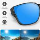 2 x FIMOSON Over Glasses Sunglasses for Men Women, Polarized UV400 Protection Fit Over Sunglasses for Driving (A01 Black Frame/ Blue Lens)