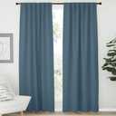 NICETOWN Blackout Curtain Panels Window Draperies - (Smoky Blue Color) 52x84 inch, 2 Pieces, Insulating Room Darkening Blackout Drapes for Bedroom