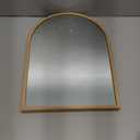 Arch Wall Mirror for Bathroom,Mirrors for Wall, Small 16"x12",Vanity Mirror for Bedroom Dresser, Entryway, Living Room, Aluminum Alloy Metal Frame (Wood Grain)