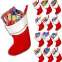 Windy City Novelties 12 Pack Red Felt 15" Christmas Holiday Stockings in Bulk - Customizable for Classrooms, Offices & Homes