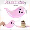 Meanplan 60 Pcs Halloween Paper Plates Pink Ghost Dessert Plates 7.9" Boo Ghost Dessert Disposable Dish for Halloween Spooky Party Tableware Birthday Baby Shower Party Supplies