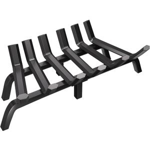 AMAGABELI GARDEN & HOME Fireplace Grate Log Holder 24 Inch Firewood Burning Rack Heavy Duty Wrought Iron Solid Steel for Chimney Hearth Fire Pit Outdoor Kindling Tools Wood Stove Accessories