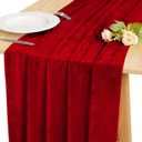 Velvet Table Runner 20 x 120 Inches 10ft Luxurious Thick Soft Velvet Valentine's Day Christmas Thanksgiving Wedding Reception Table Runner for Party Reception Decorations(Red, 1 Pack)