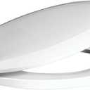 Centoco Toilet Seat Round, Closed Front with Cover, Heavy Duty Commercial, Stainless Steel Hinge, Plastic, Made in the USA, 440STS-001, White