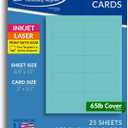 Colored Business Cards - 25 Sheets / 250 Business Cards - Inkjet & Laser - 10 per sheet (Bright Blue)