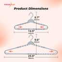 HOUSE DAY Extra Large Adjustable Hangers 4 Pack, Heavy Duty Clothes Hangers with 360° Rotating Hook, Sturdy Plastic Hangers Ideal for Coat,Sweaters, Jackets, Bath Towels, Oversized Garments (Gray)
