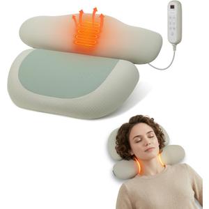 Snailax 2026 Cordless Neck Massager with Heat, Air Neck Stretcher Device, Remote Control Cervical Traction Massage Pillow, Rechargeable Heated Neck Massager for Pain Relief Home Office Travel