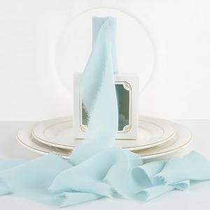 Pack of 2, MEEDEE Aqua Chiffon Ribbon - 3 Inch Fringe, Blue Chiffon Silk, Frayed Edge, Wide Ribbons for Crafts, Flower Bouquets, Wedding Favors - 2 Rolls (10 Yards)