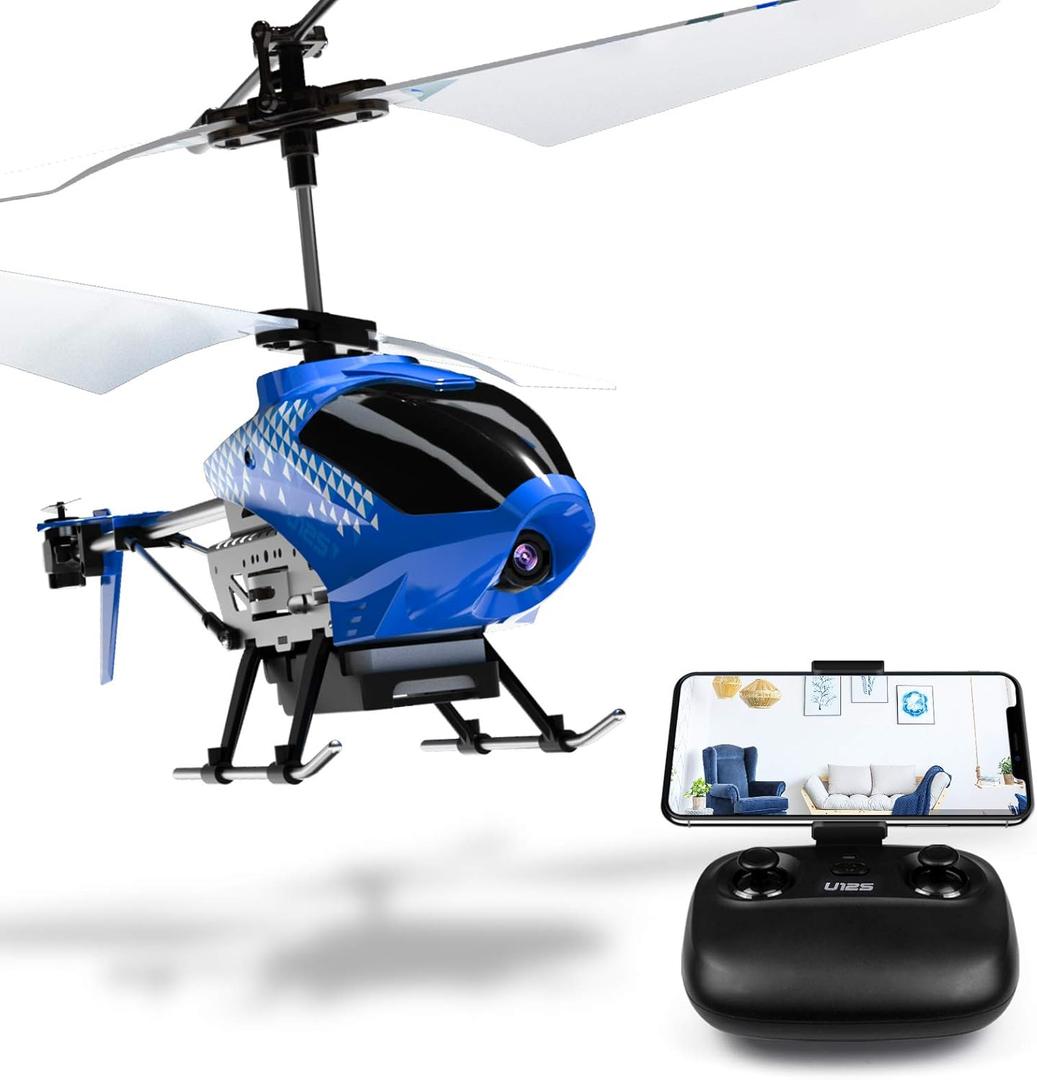 Cheerwing U12S Mini RC Helicopter with Camera Remote Control Helicopter for Kids and Adults (Blue)