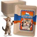 12-Pack Disposable Litter Boxes for Cats: 8/12/16 Portable Leak-Proof & Odor Control Tray for Kitty Foster Cats Indoor Travel 17.5''x13.6'' Litterbox Liner