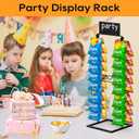 TJ.MOREE Chip Rack Display Stand, Chip Bag Holder for Party Display 2-Row 32 Clips Countertop Snack Hanger, Snack Retail Display Rack for Party, Concession