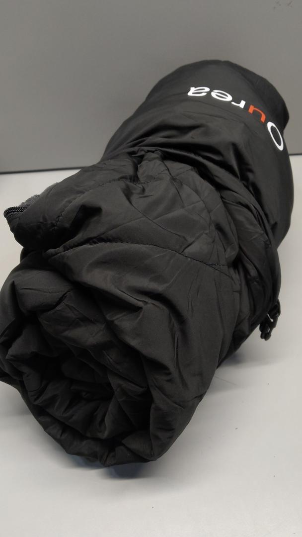 Ourea Battery Operated Heated Blanket for Outdoor Use-Rechargeable 12v Cordless Heated Blanket with 3 Heating Levels, Includes 20000mAh Power Bank, Portable for Camping, Car, Stadium, Indigo