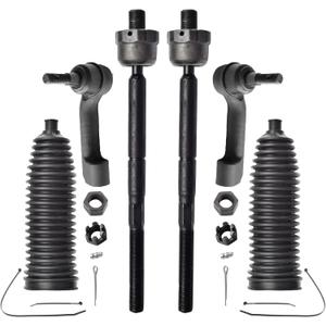 ASTARPRO 6pcs Front Inner and Outer Tie Rod Ends Complete Kit and Boots Compatible with 2007-2016 Ford ExpeditionF-150 Lincoln Navigator