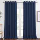 NICETOWN Blackout Navy Blue Curtain 102 inches Long, Grommet Thermal Insulated Cold/Light/Sound Blocking Solid Window Drape for Bedroom/Living Room (W66 x L102, 1 Panel) (66"W x 102"L (Pack of 1))