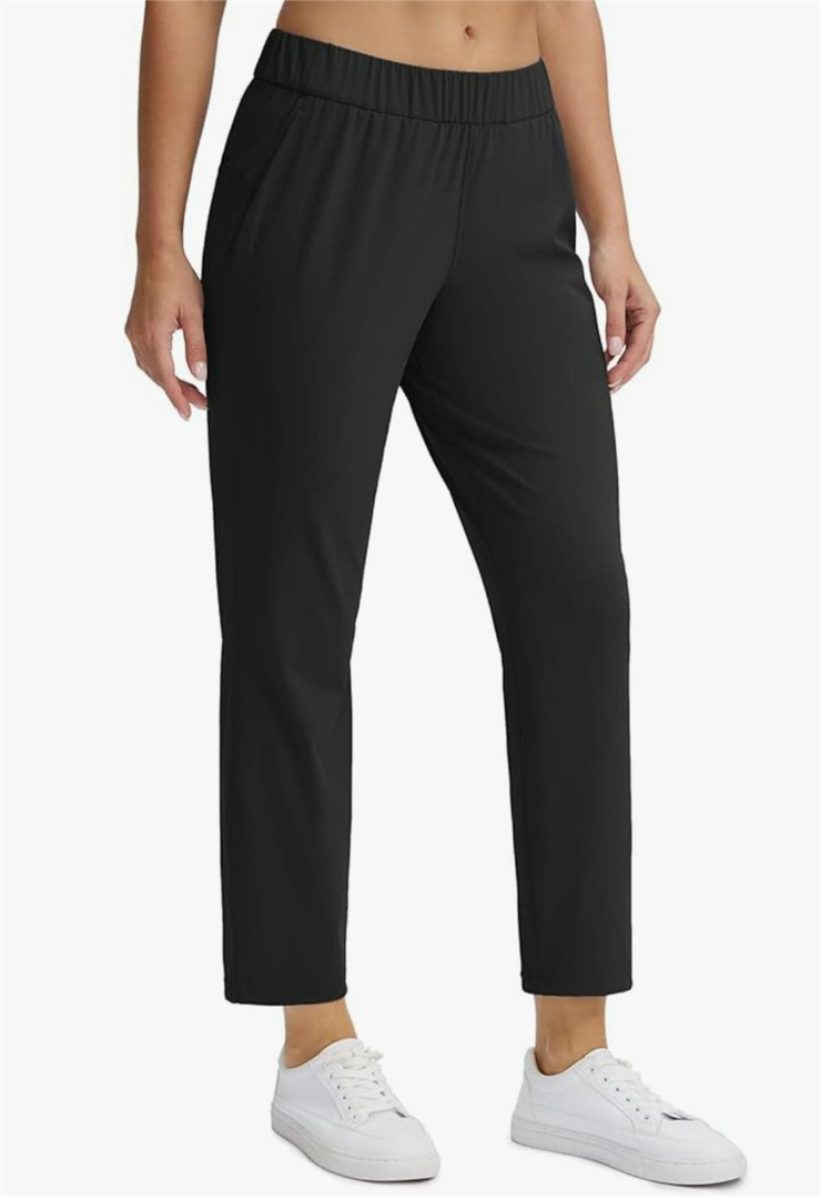Seamaid Women's Golf Pants with Pockets 7/8 Stretch Ankle Travel Pants for Athletic Casual Size M
