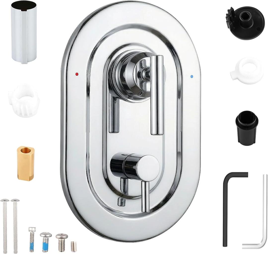 T2900 Chrome Shower Handle 3-Function Transfer Valve Shower Trim Kit, Compatible with Moen T2900 Gibson Posi-Temp Series, Fits 2521, 2551, 2571, 2581 Rough-In Valve (Valve Not Included)