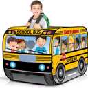 ArtCreativity Yellow Pop Up School Bus Tent with Carry Bag - Indoor Playhouse with 2 Openings, Pop Up Bus Toy Play Tent - Compact Storage - 43.5 x 28 x 26.5 Inches