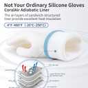 LANON Liquid Silicone Baking Gloves, Heat Resistant Oven Gloves with Fingers, BBQ Gloves Food Grade, Grill Gloves, Oven Mitt, Anti-Slip Grip, White, Large