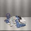 Dodo Babies Bandana Drool Bib Set Baby Essentials - 8-Piece Set Blue/Black/White - 4 Bibs, 2 Binky Clips & Pacifier Case - Cotton w/Polyester Lining & Adjustable Snaps 3-24 Months