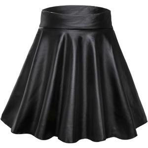 Faux Leather Skirts,Mini Multipurpose Work Nightclub Elastic High Waist Dress for Women M
