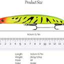 Minnow Jerkbaits with Hooks, Topwater Floating Hard Plastic Fishing Lures for Halibut & Striper, Realistic Lifelike Freshwater Saltwater Lures