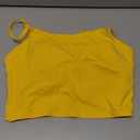 Colorfulkoala Women's Dreamlux Crop Tank Tops with Built in Bra Adjustable Spaghetti Strap Workout Yoga Camisole (Blazing Yellow)