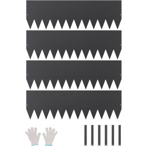 VEVOR Steel Landscape Edging, 4 Packs 40 x 12 in Rust-Resistant Metal Landscape Edging, Bendable Garden Edging Border, Heavy Duty Lawn Edging, Easy-to-Install, Flower Bed Yard Pathway Divider Black