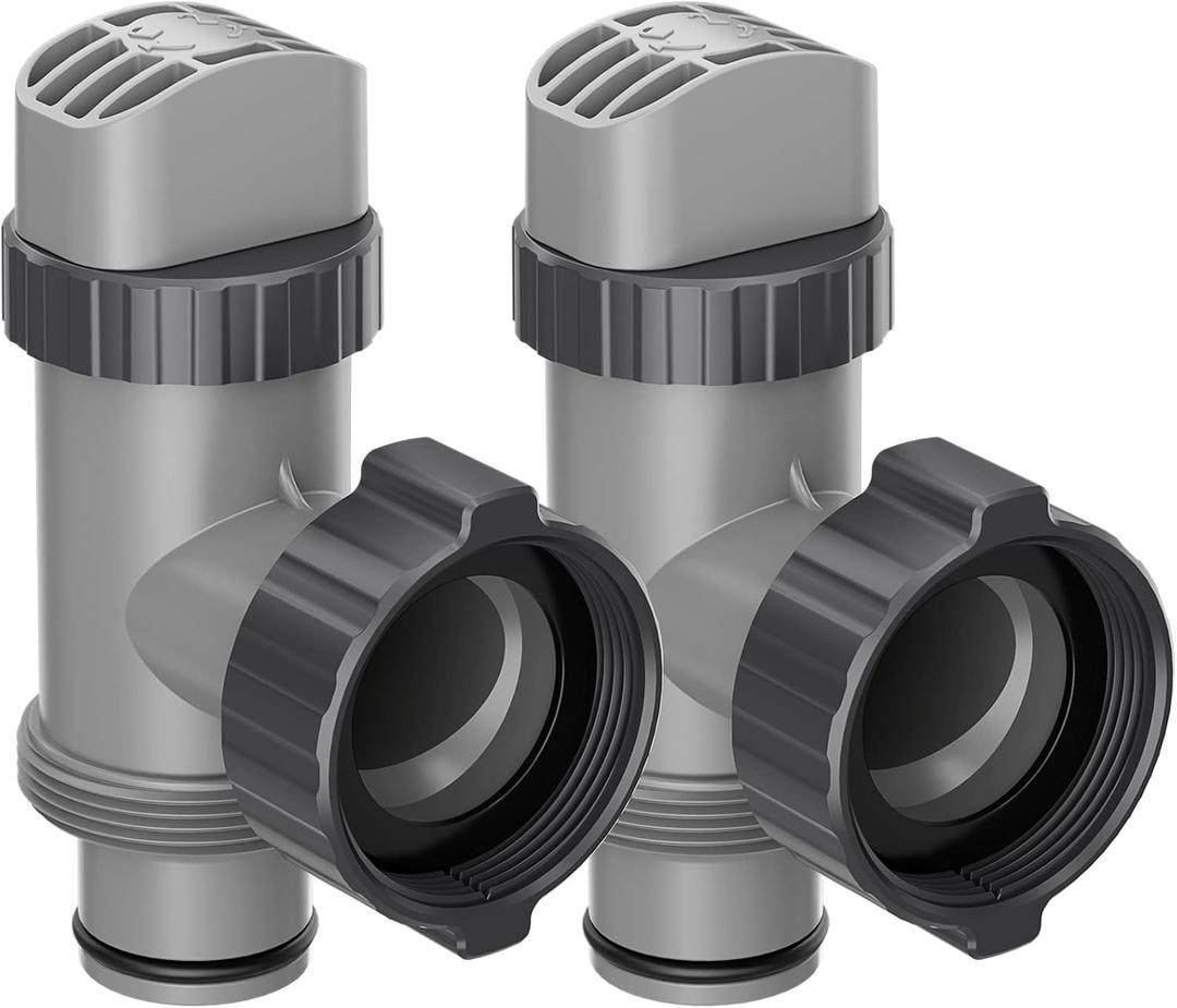 SHAPON Plunger Valve Compatible with Intex Pool Parts and Accessories, On/Off Plunger Valve Replacement for Above Ground Swimming Pool and Pool Filter Pump (2 Pack)