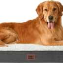 EHEYCIGA Orthopedic XXL Dog Beds for Jumbo Dogs with Removable Washable Cover for Crate, Beige, 47x29